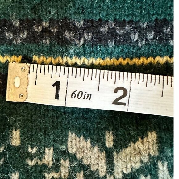 Eddie Bauer AKA Fair Isle Tall XL VTG Holiday Nordic Christmas Geometric Green - Picture 14 of 15